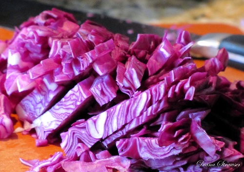 red cabbage ribbons superfood