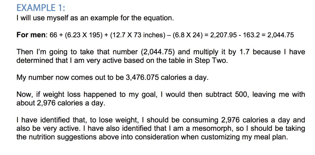 Weight Loss Calculation