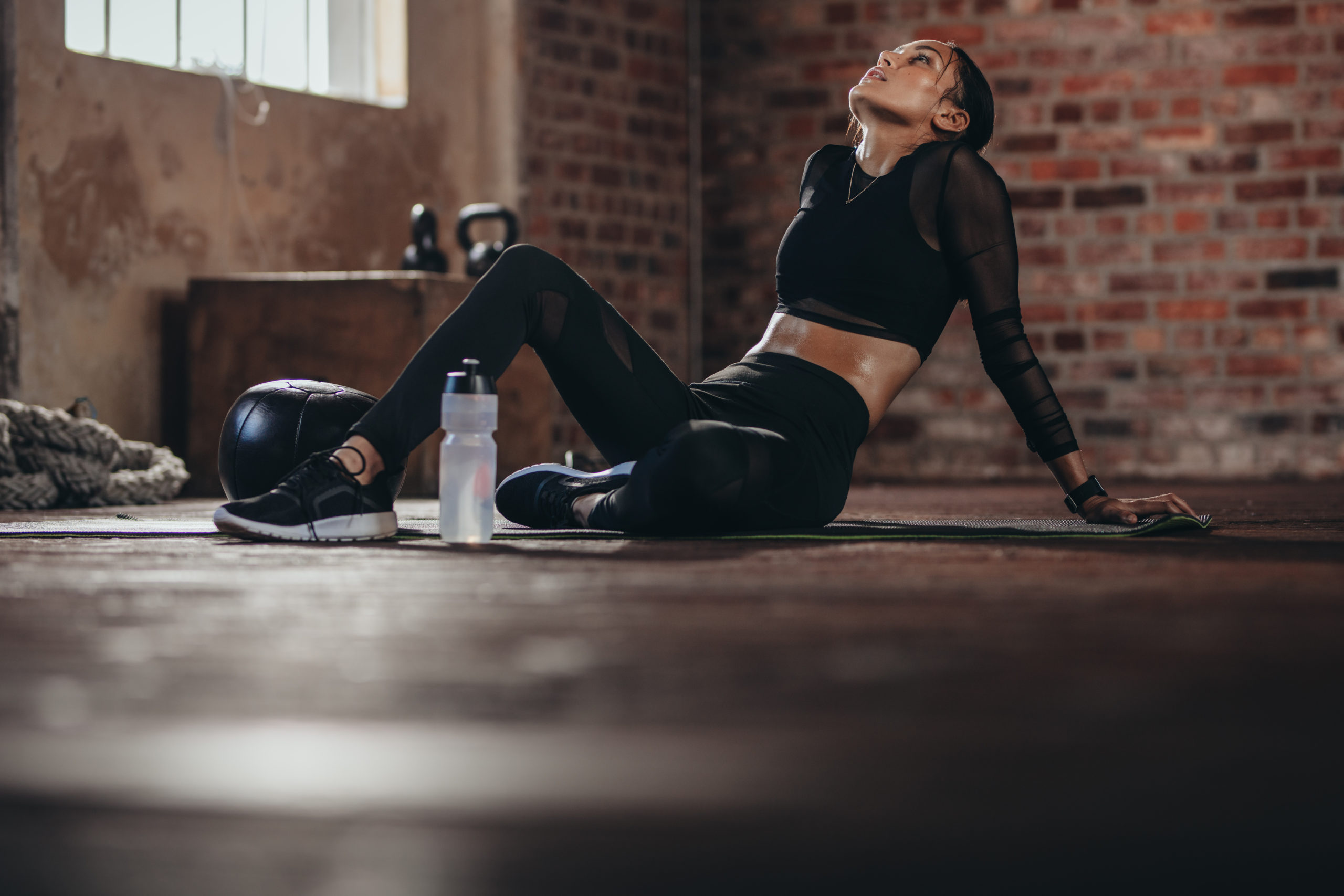 woman exhausted after working out