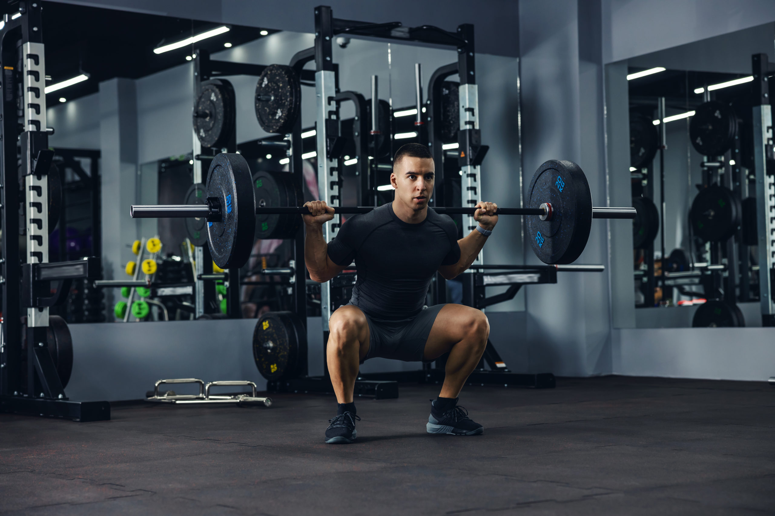 barbell squat man 