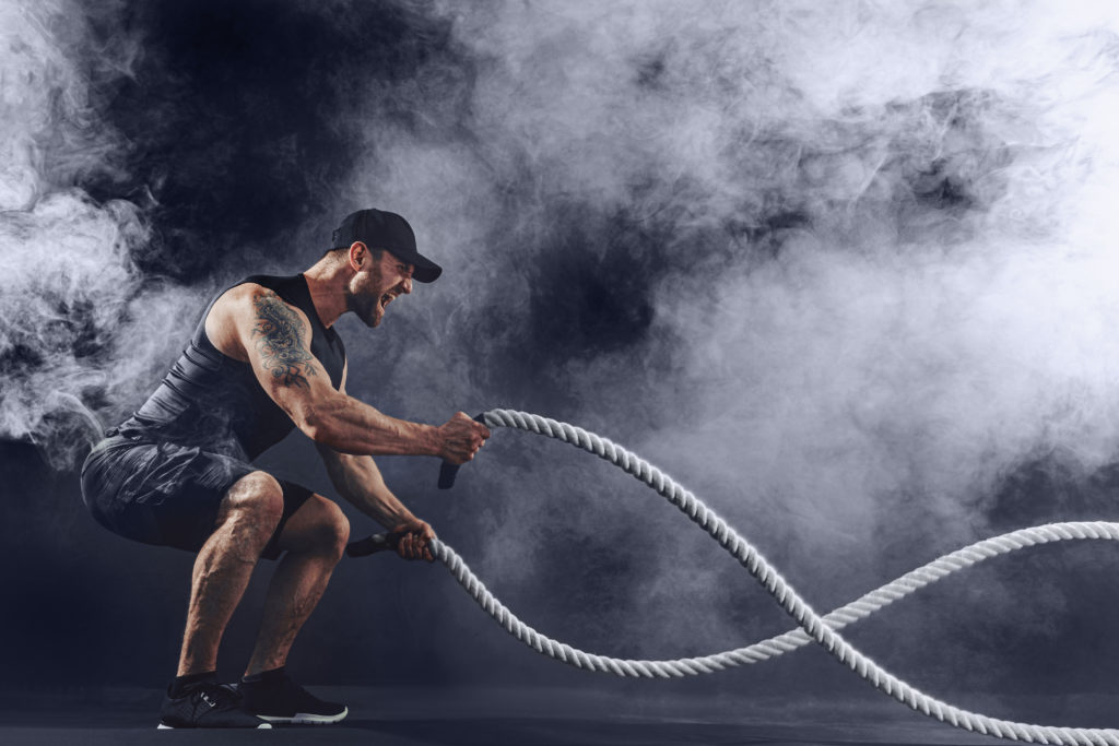 training high intensity ropes man athletic